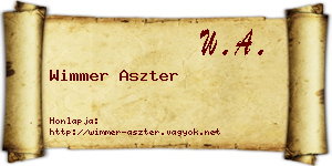 Wimmer Aszter névjegykártya
